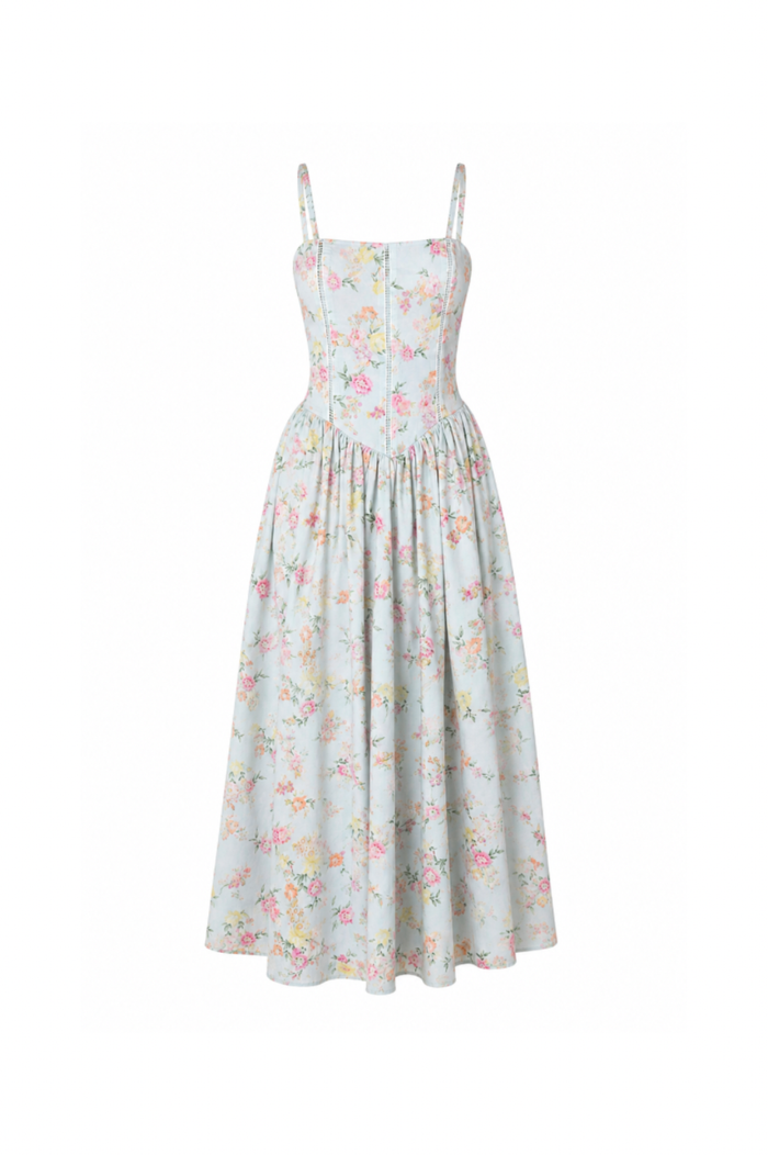 Front drop-waist floral sundress