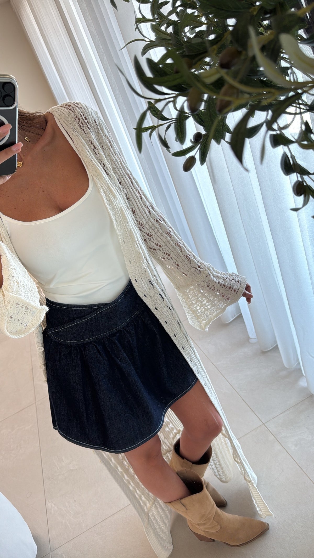 Mini denim skirt