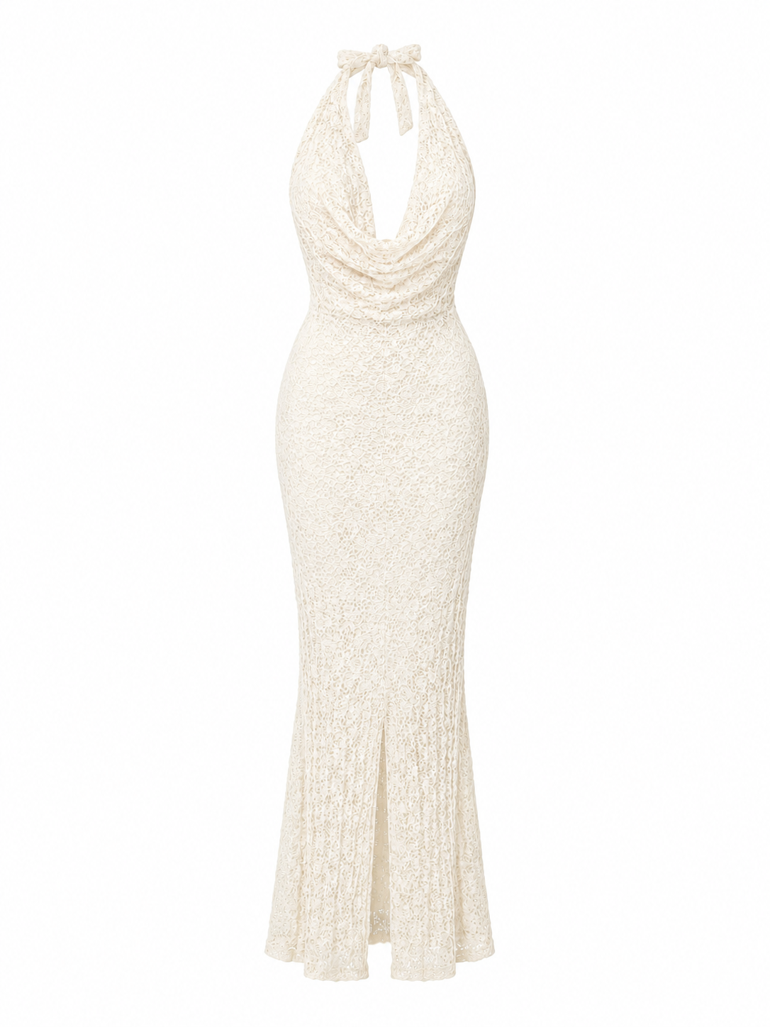 Halter cowl-neck maxi dress