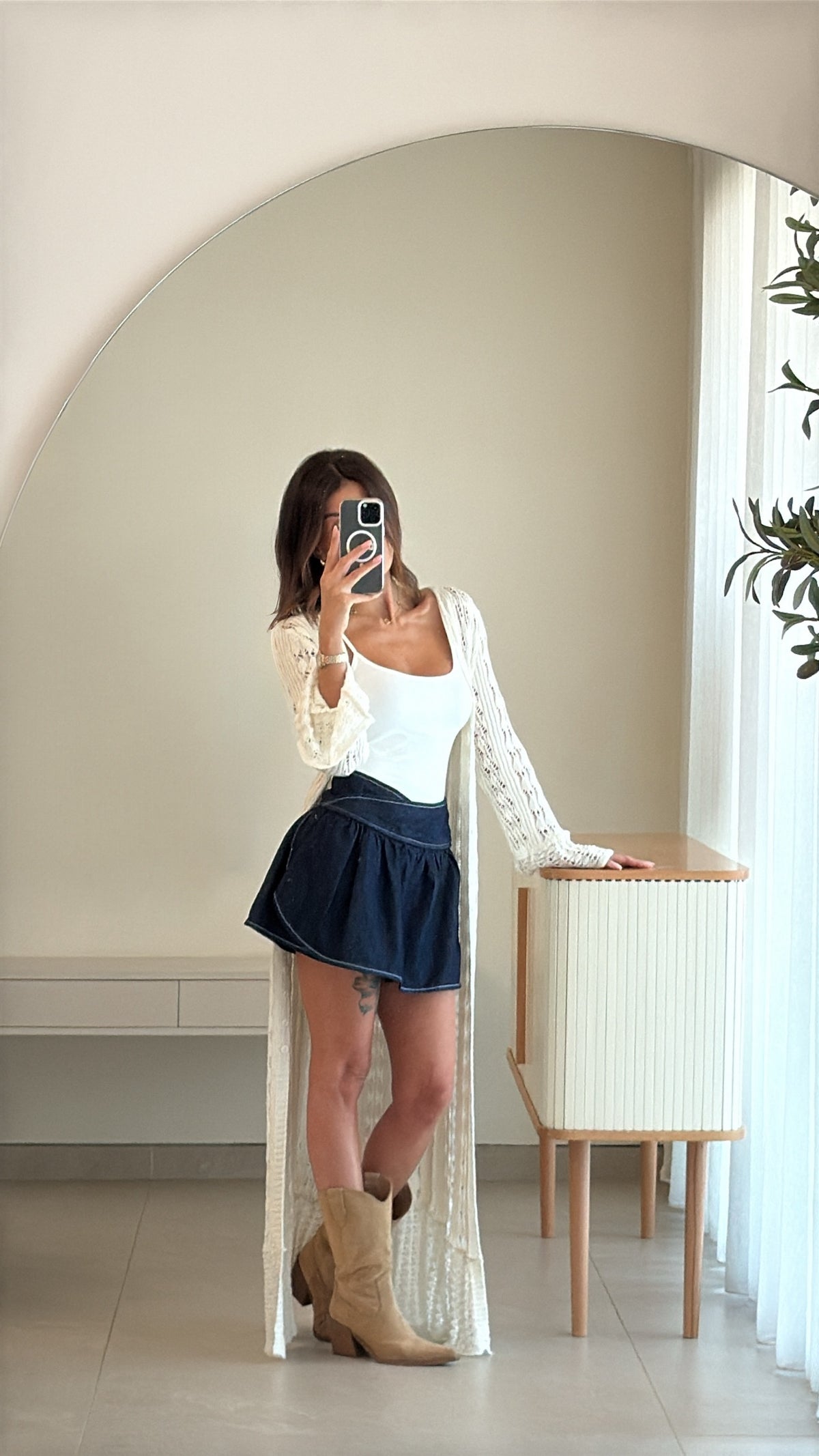 Mini denim skirt