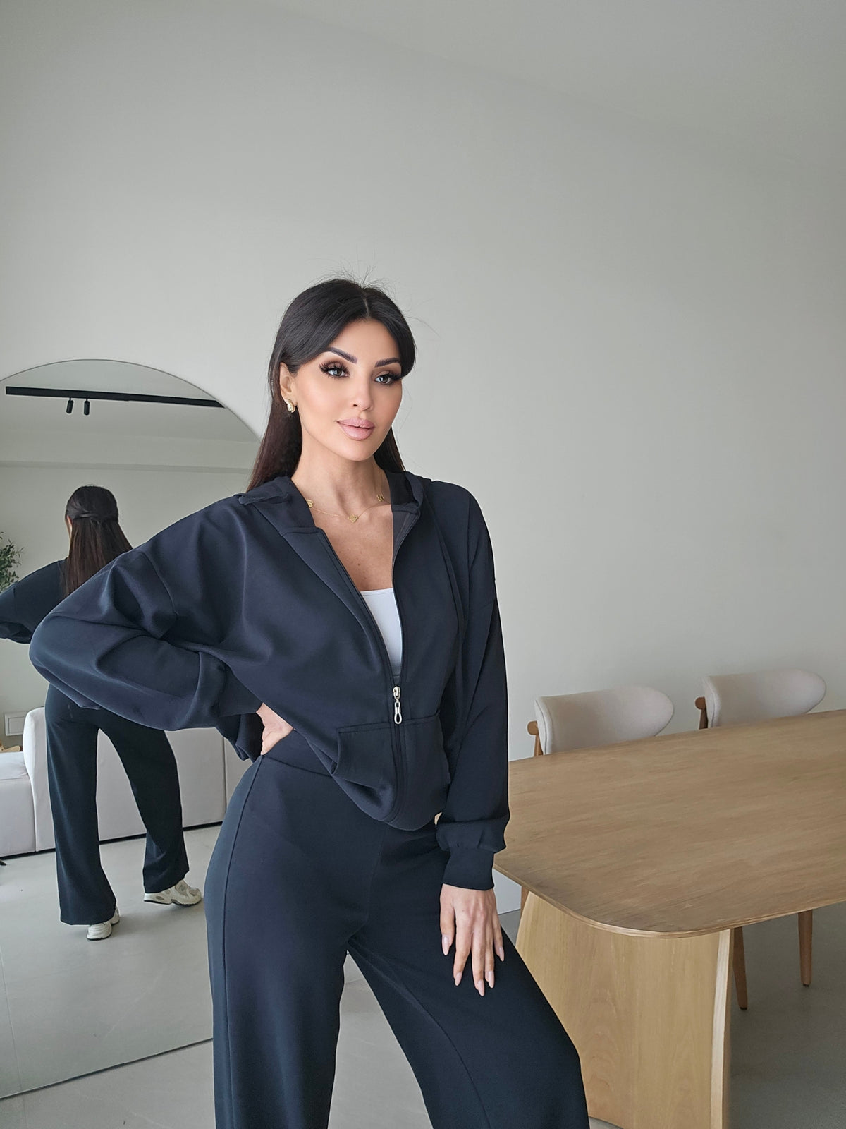 Wide-leg tracksuit lounge co-ord set