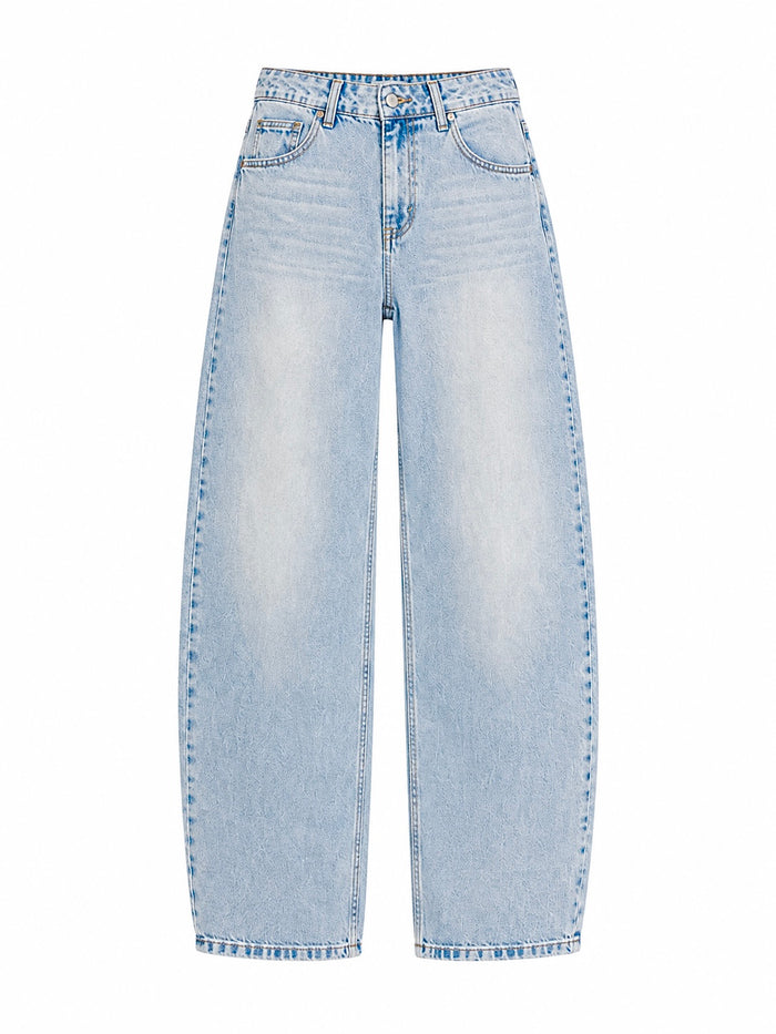 Light-wash cuffed-leg jeans