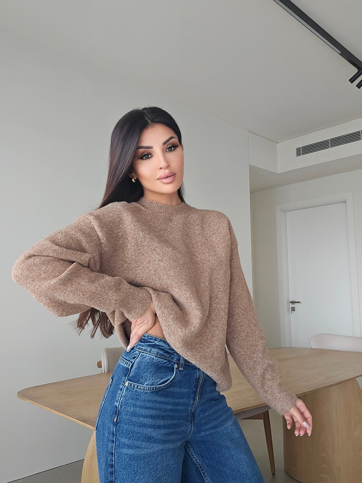 crewneck soft knit sweater