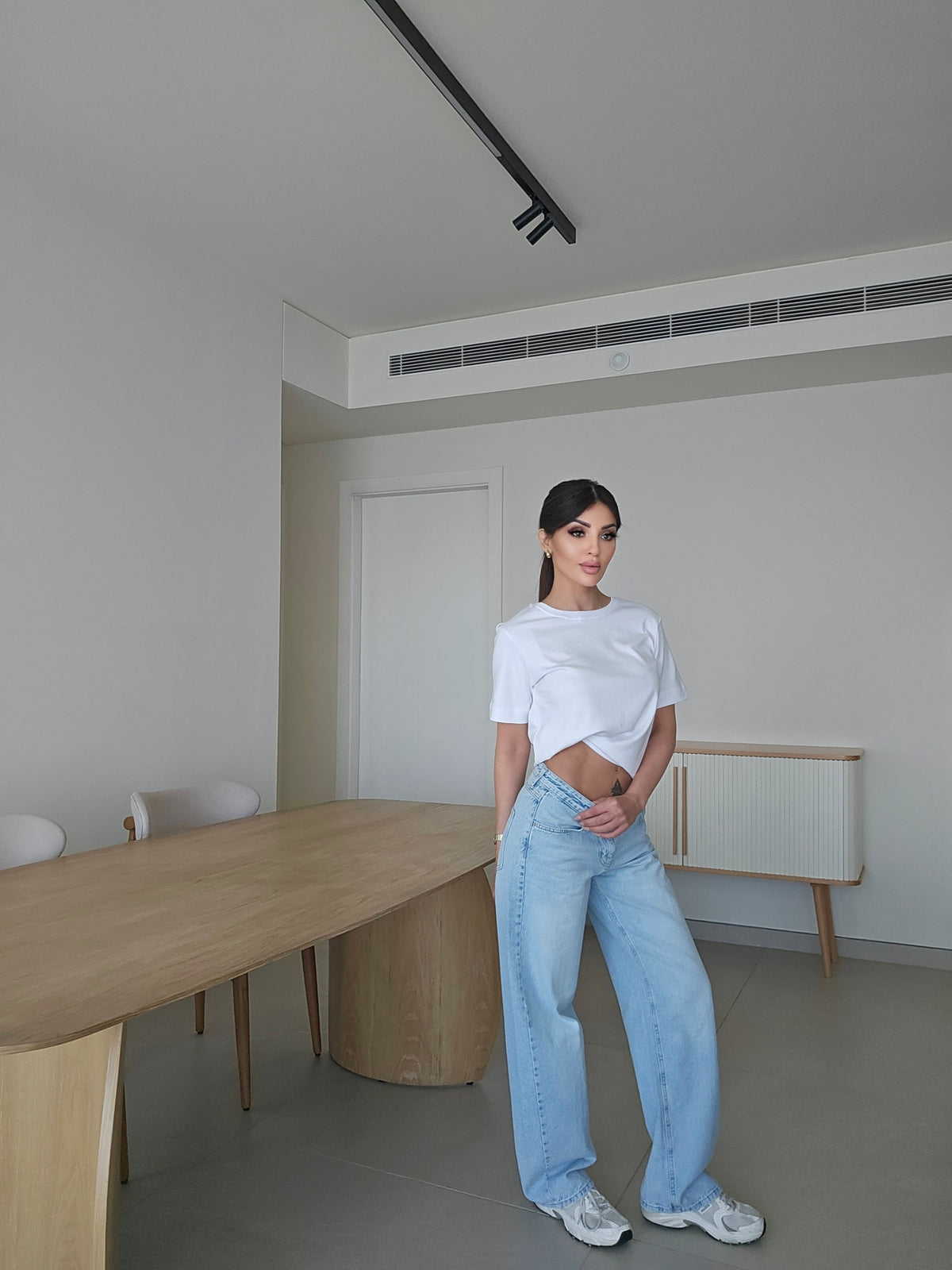Light-wash cuffed-leg jeans