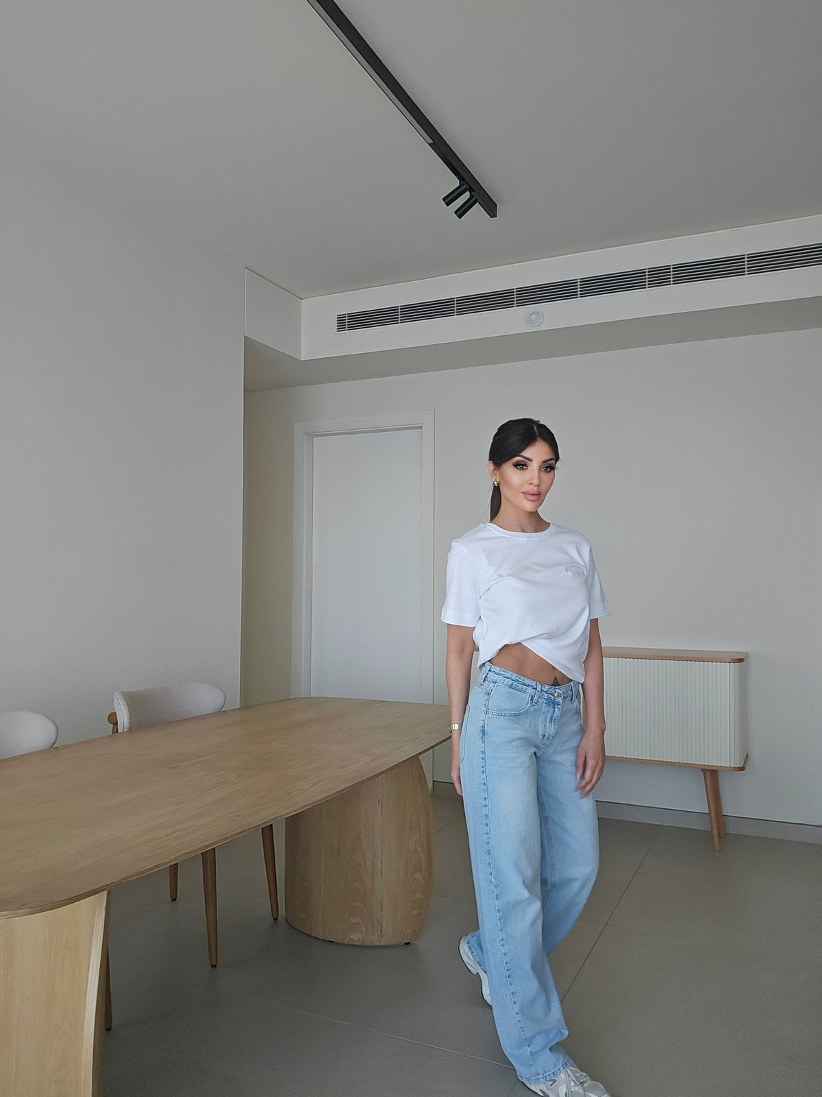 Light-wash cuffed-leg jeans
