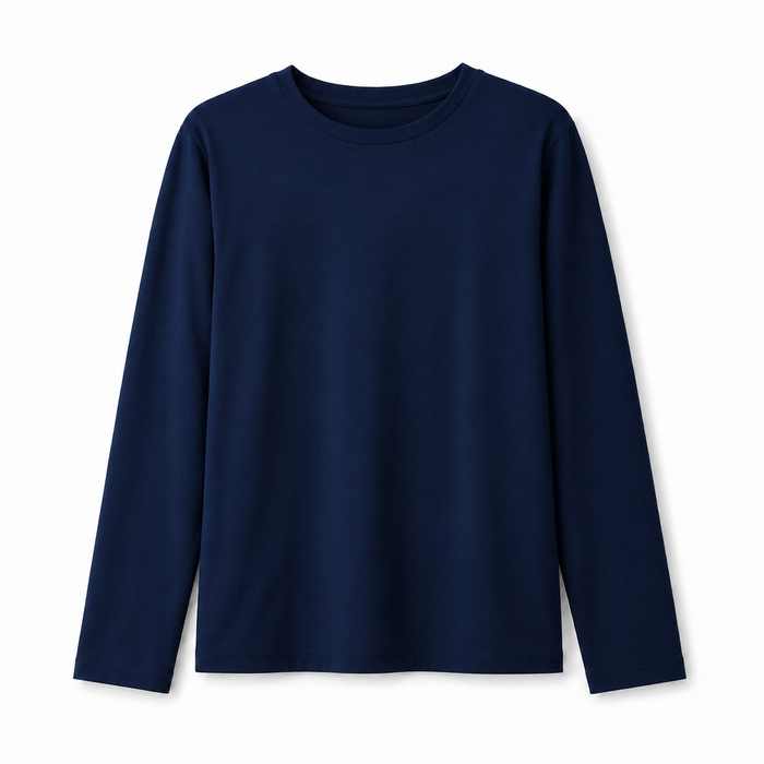 Long-sleeve crewneck cotton top
