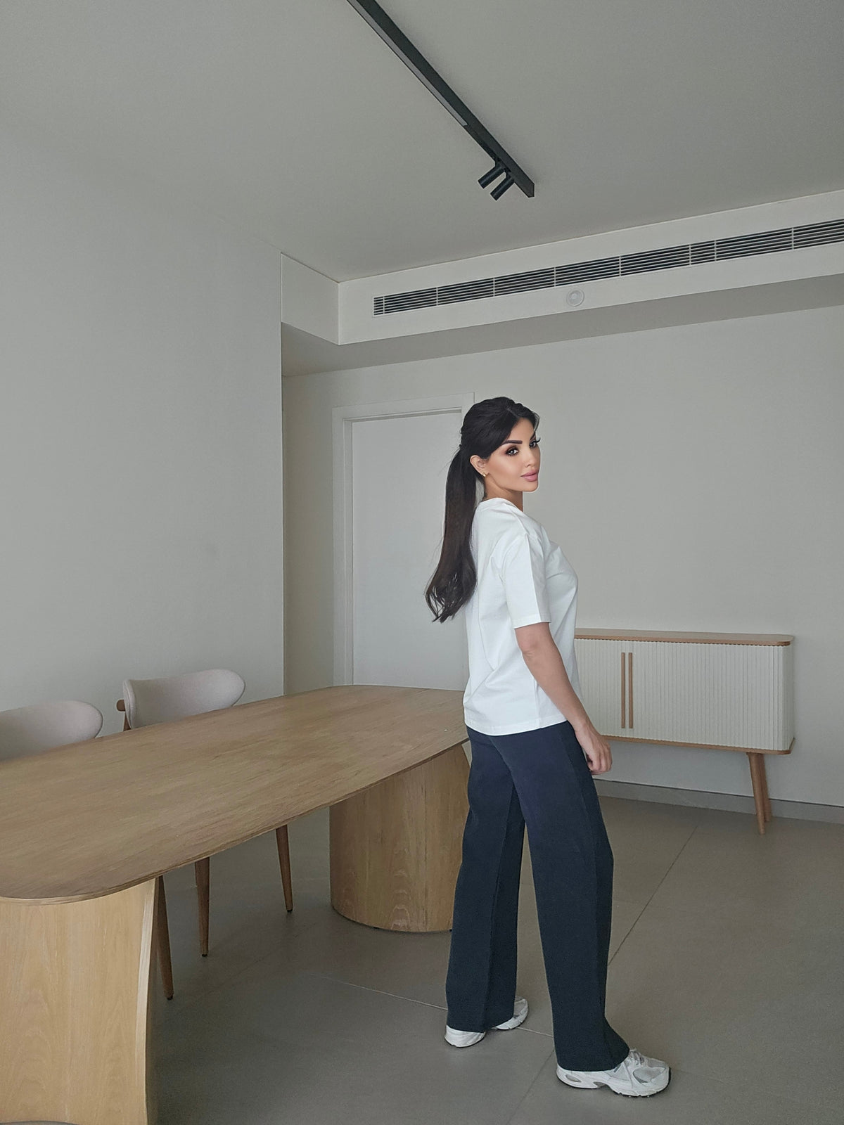 Wide leg tencel pants