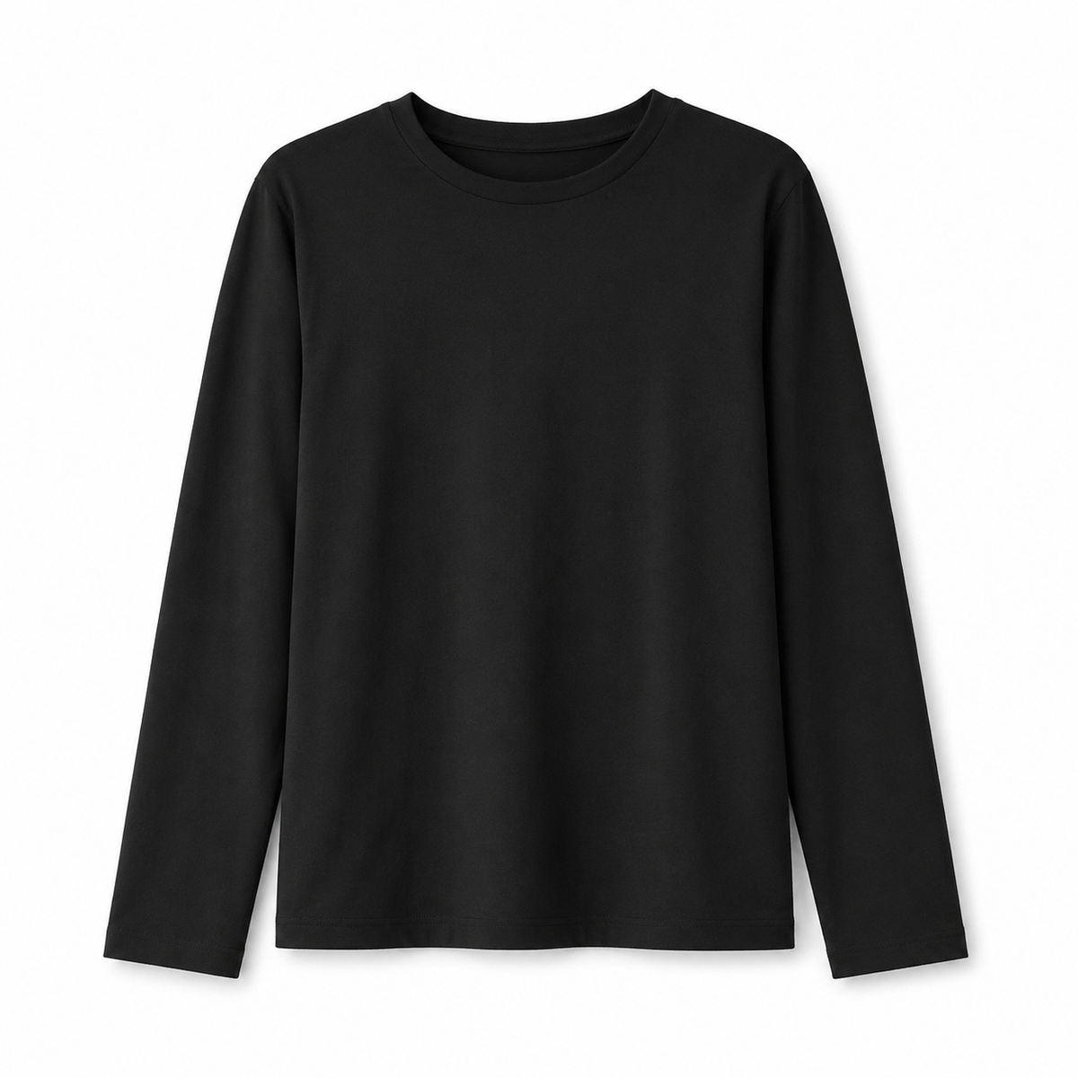 Long-sleeve crewneck cotton top