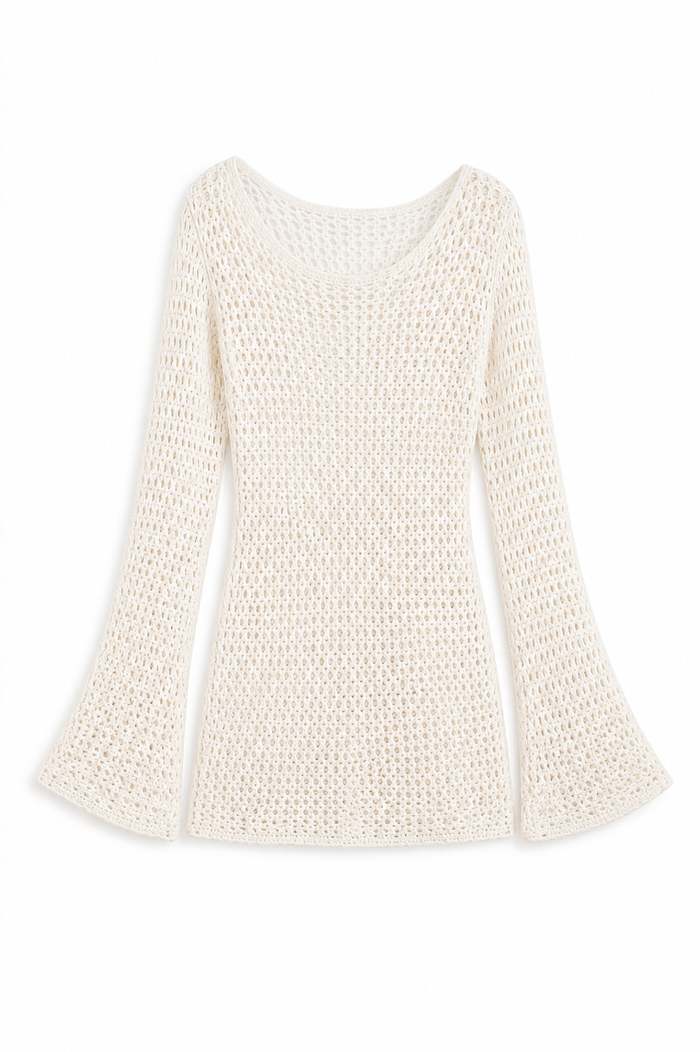 Bell-sleeve tunic beachwear dress