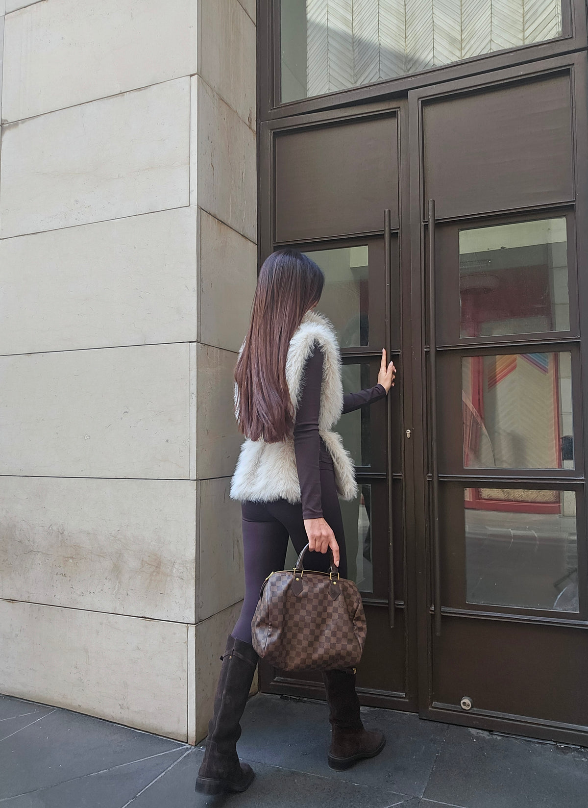 Fleece-lined high-waisted legging