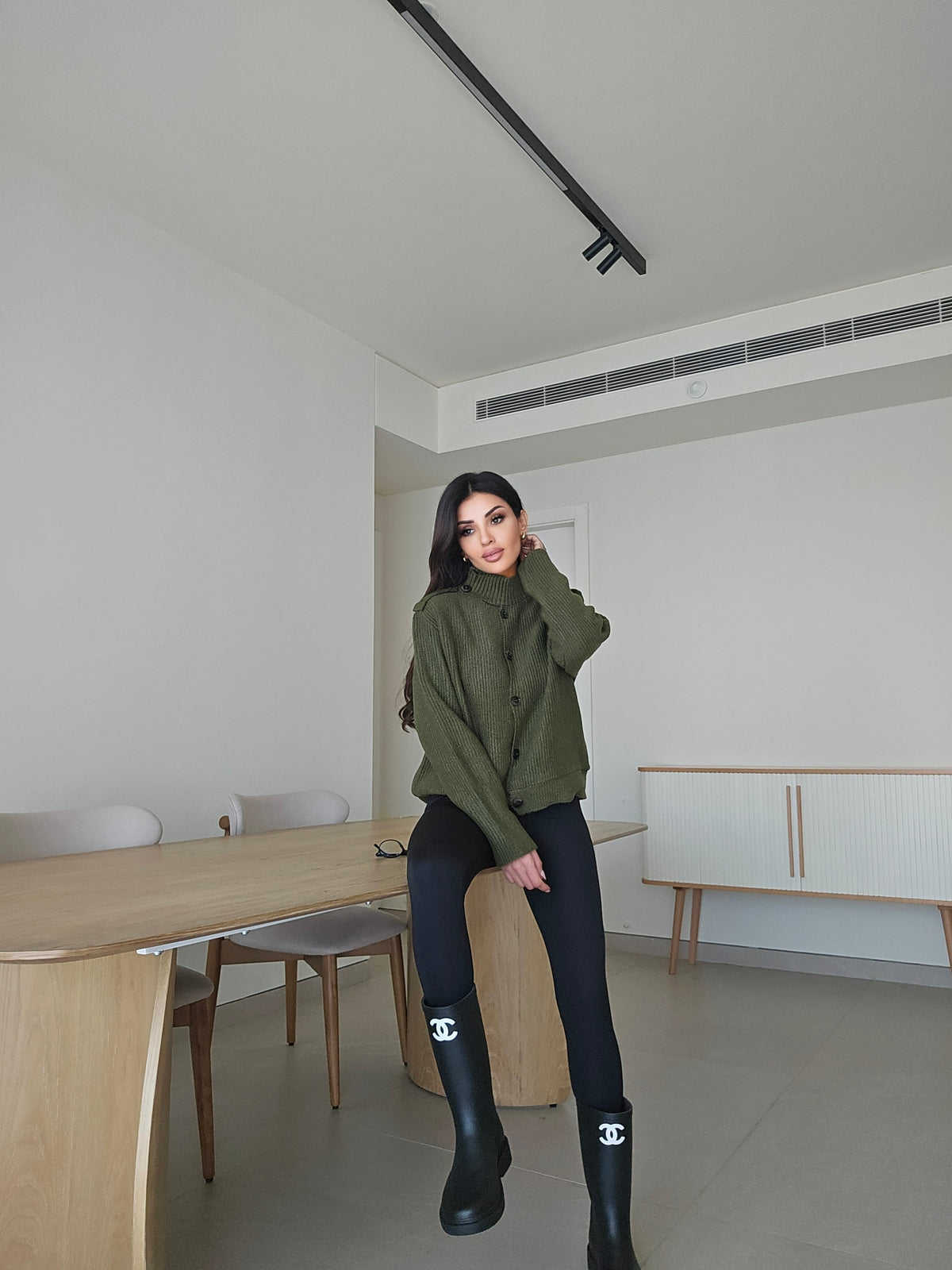 Fleece-lined high-waisted legging