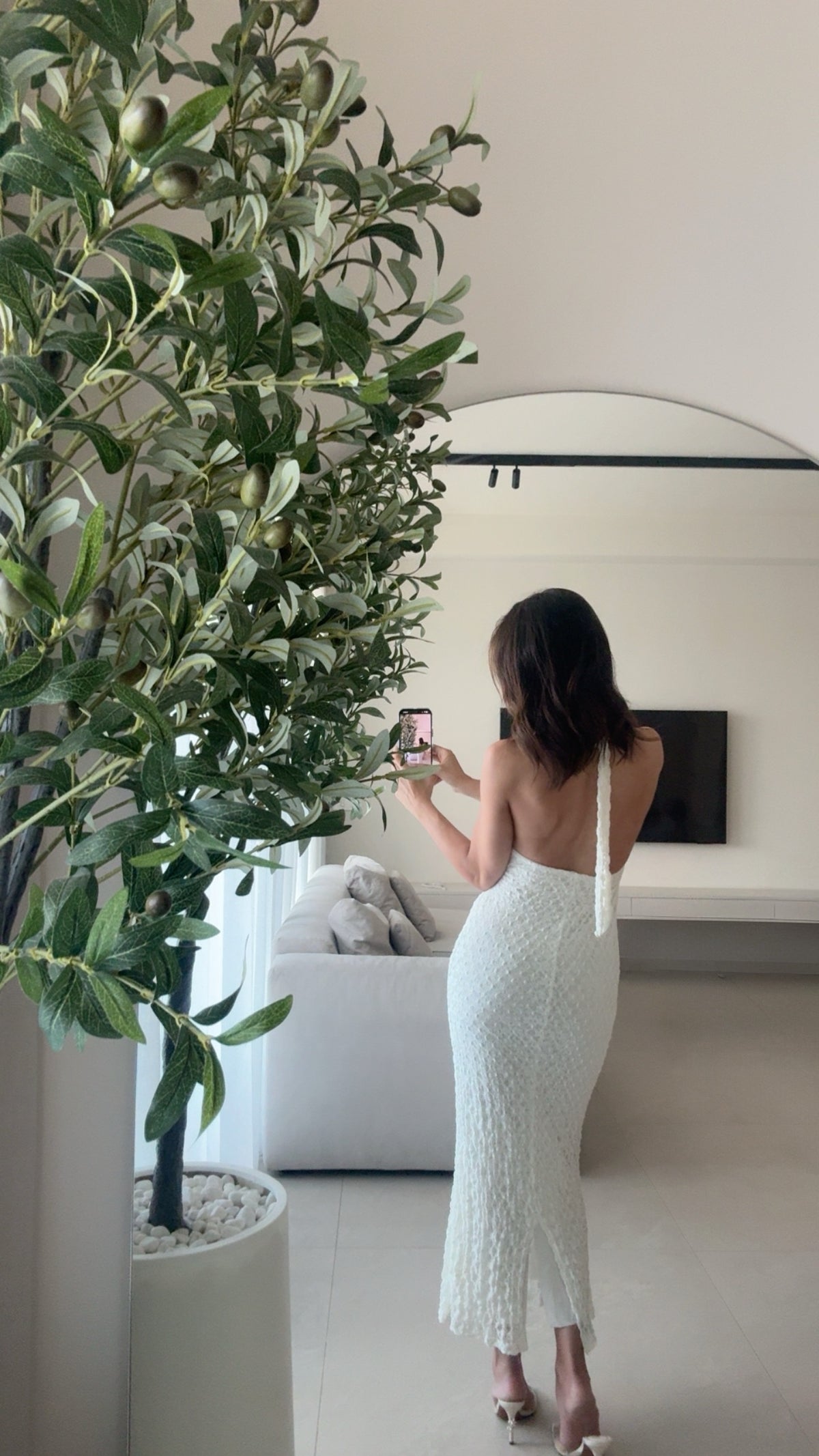 Halter cowl-neck maxi dress