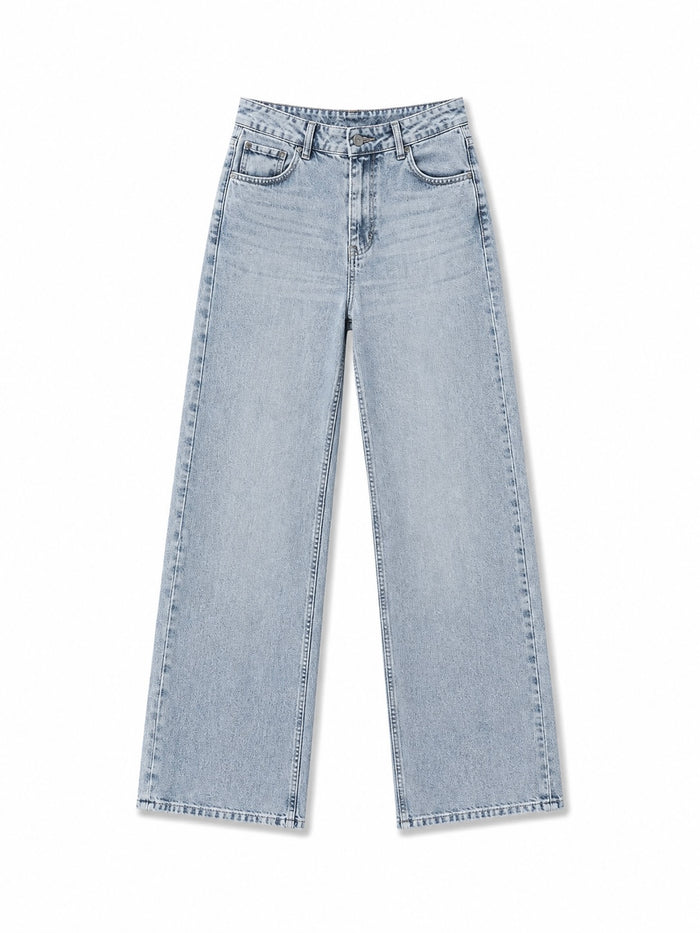 High-waisted straight-cut jeans