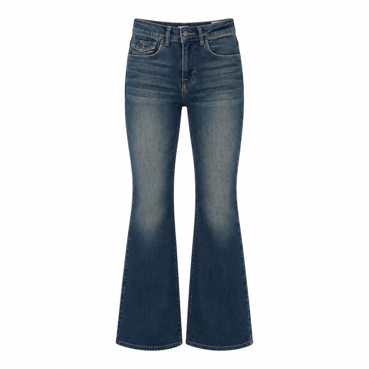 Low-rise slim-fit extreme flare denim jeans