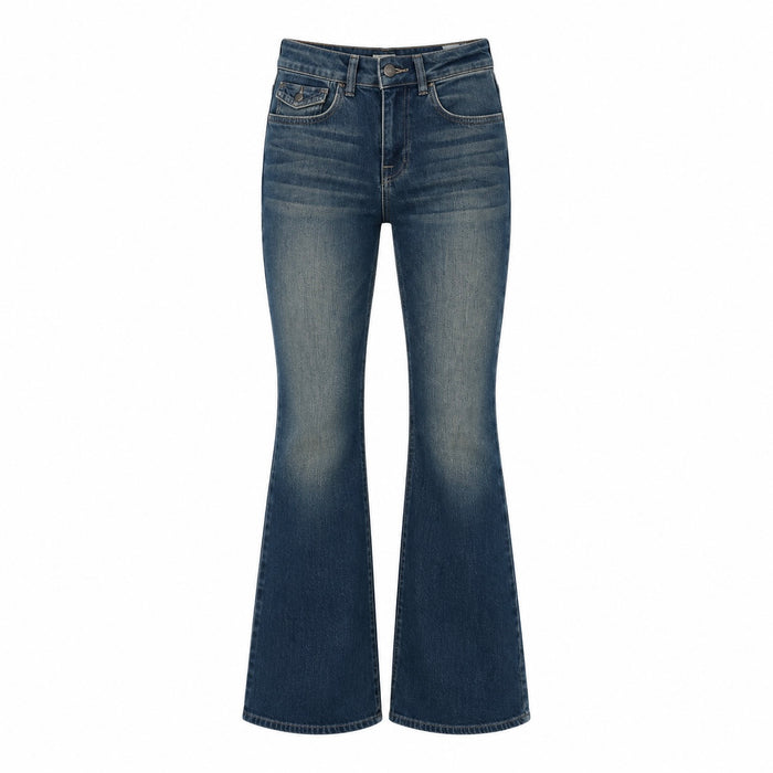 Low-rise slim-fit extreme flare denim jeans