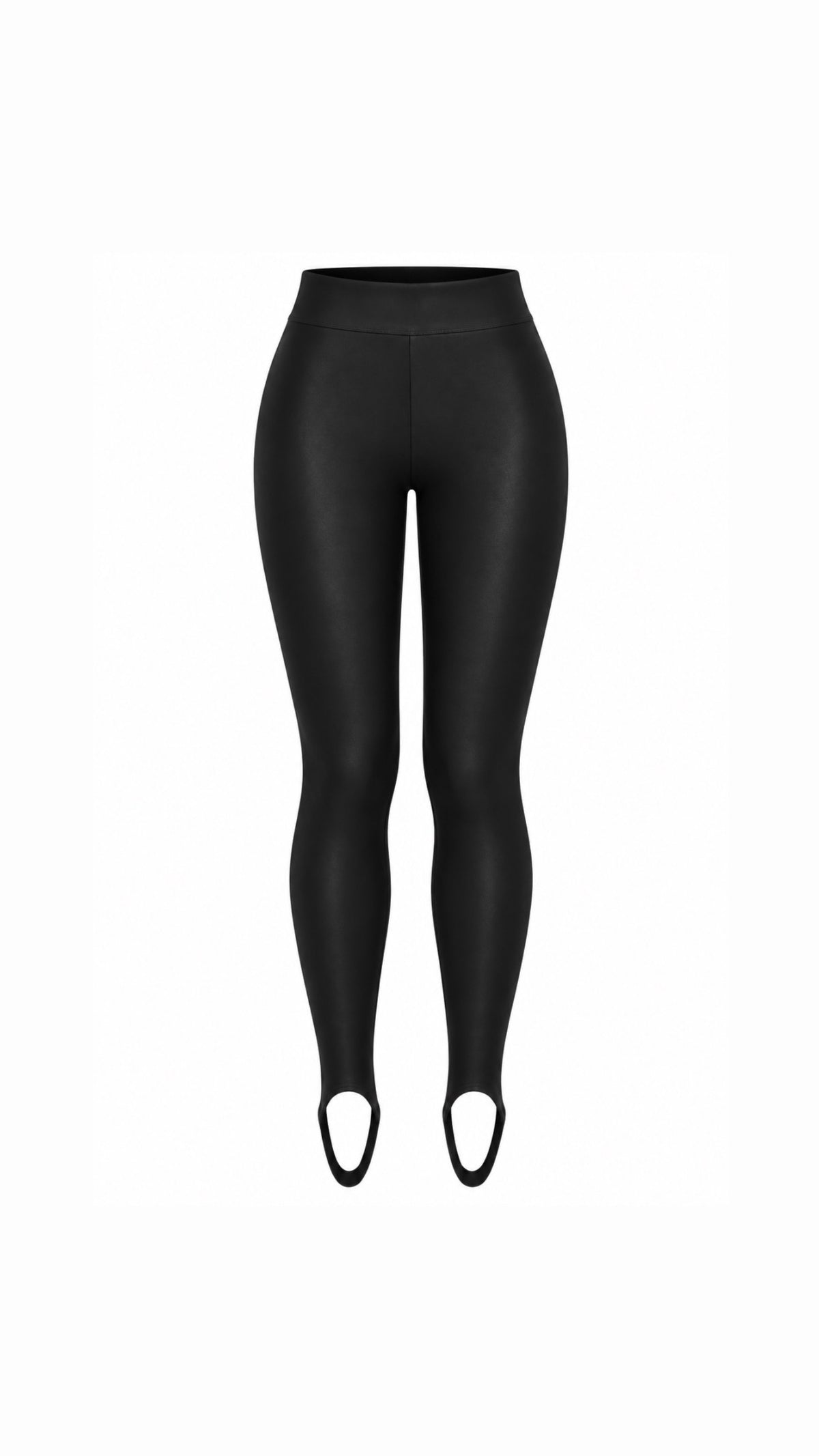 Stirrup leggings with foot cutouts