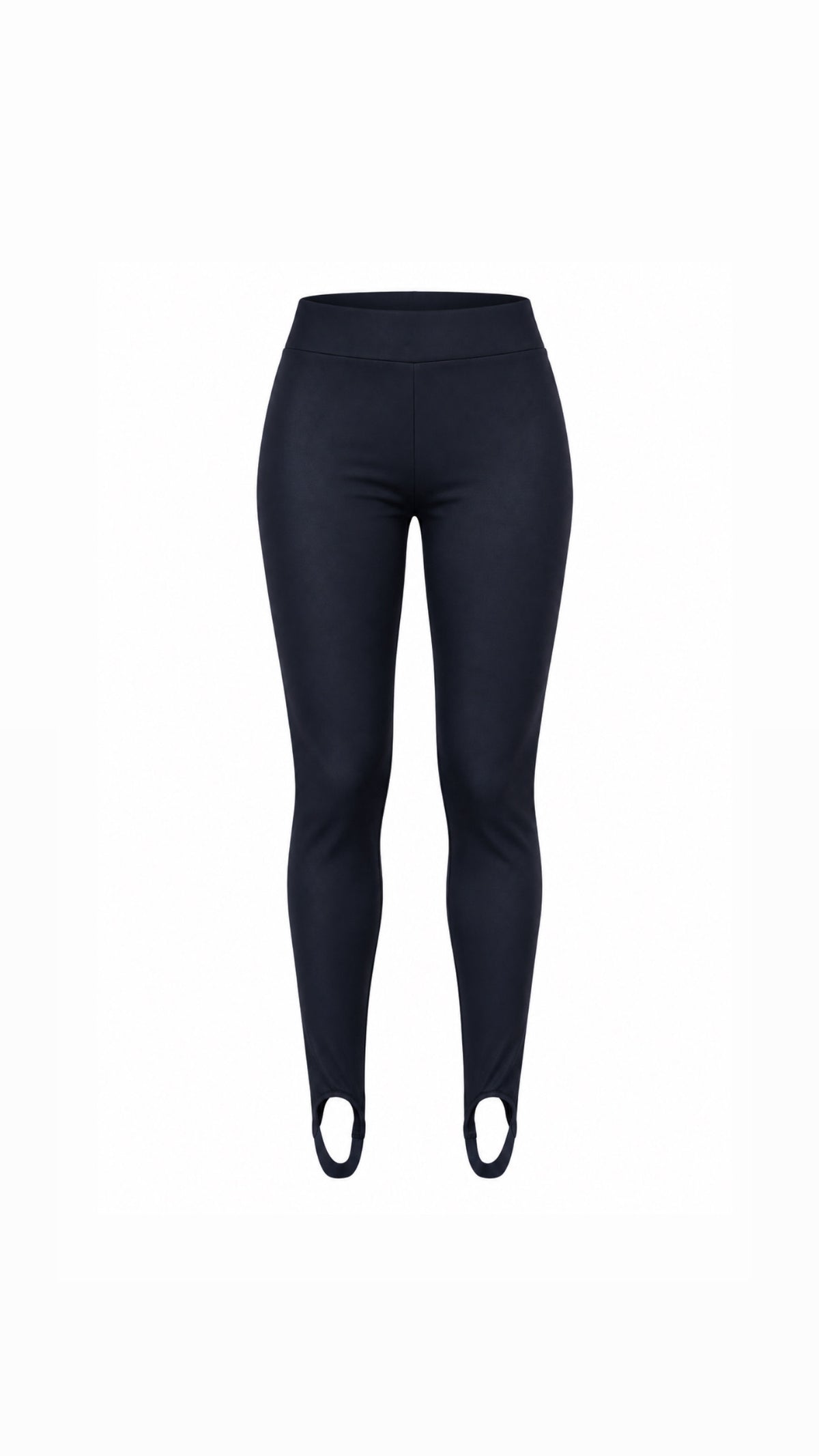 Stirrup leggings with foot cutouts