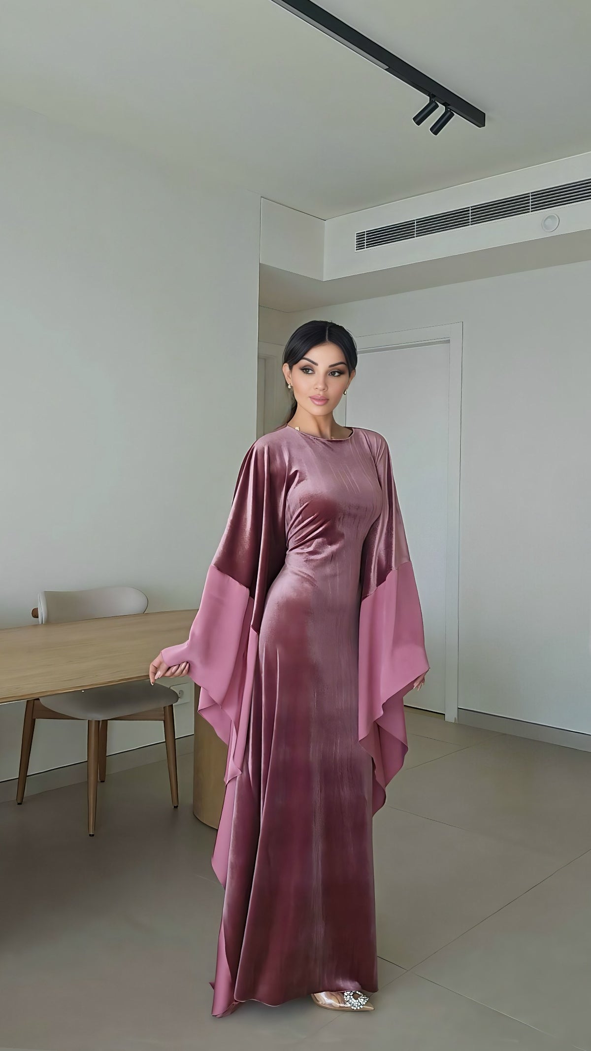Butterfly abaya dress (velvet with satin details)