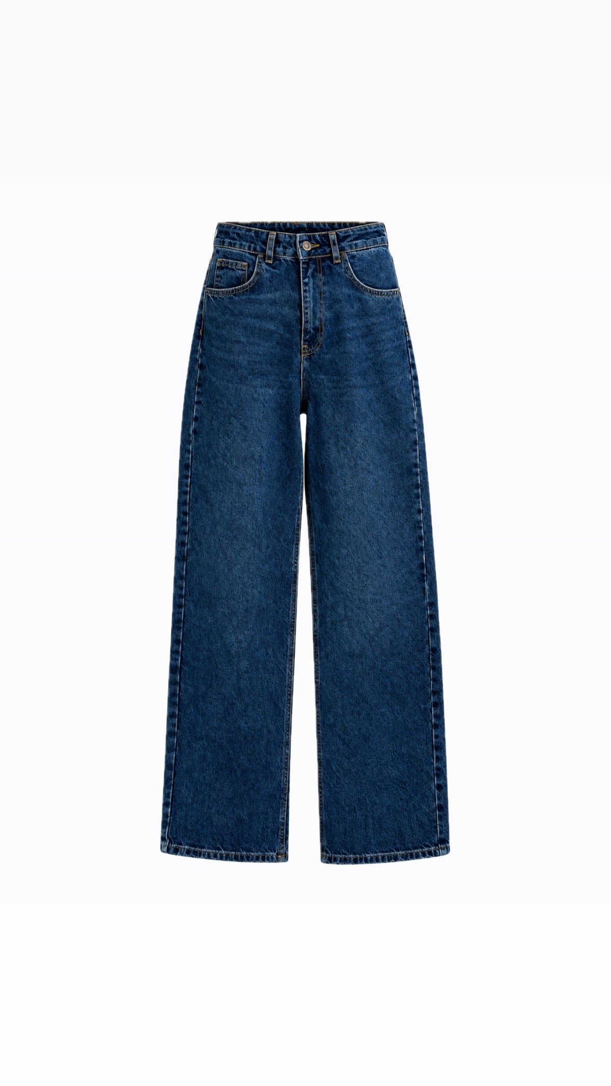 High-waisted straight-cut denim jeans