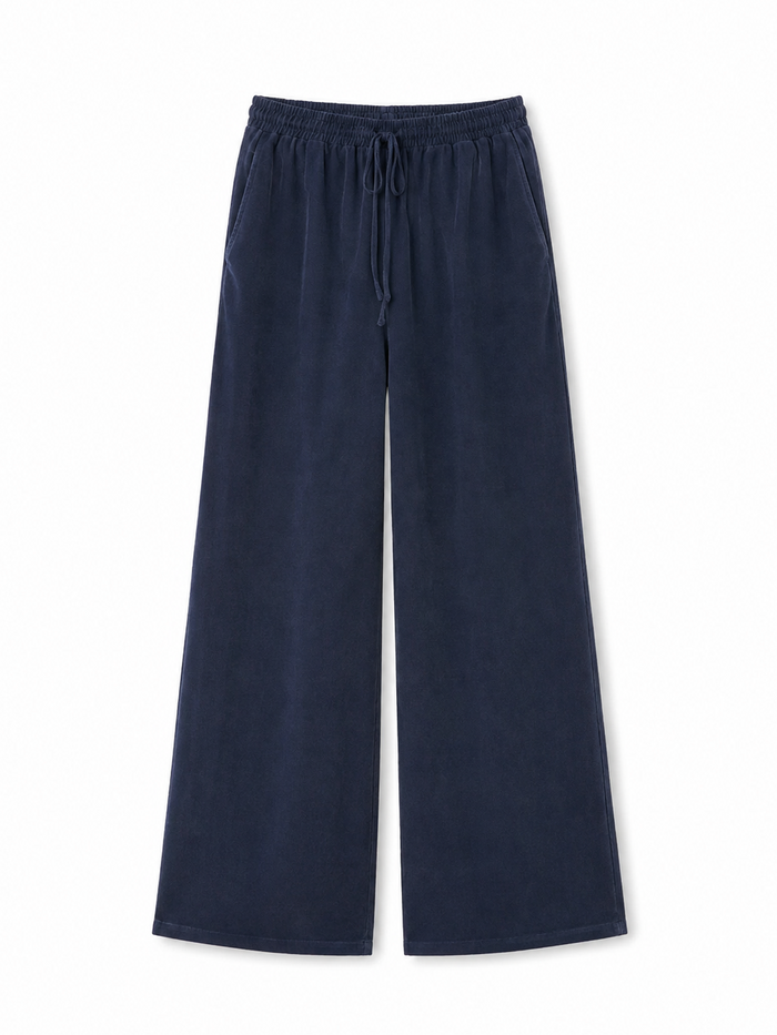 Navy blue tencel pants