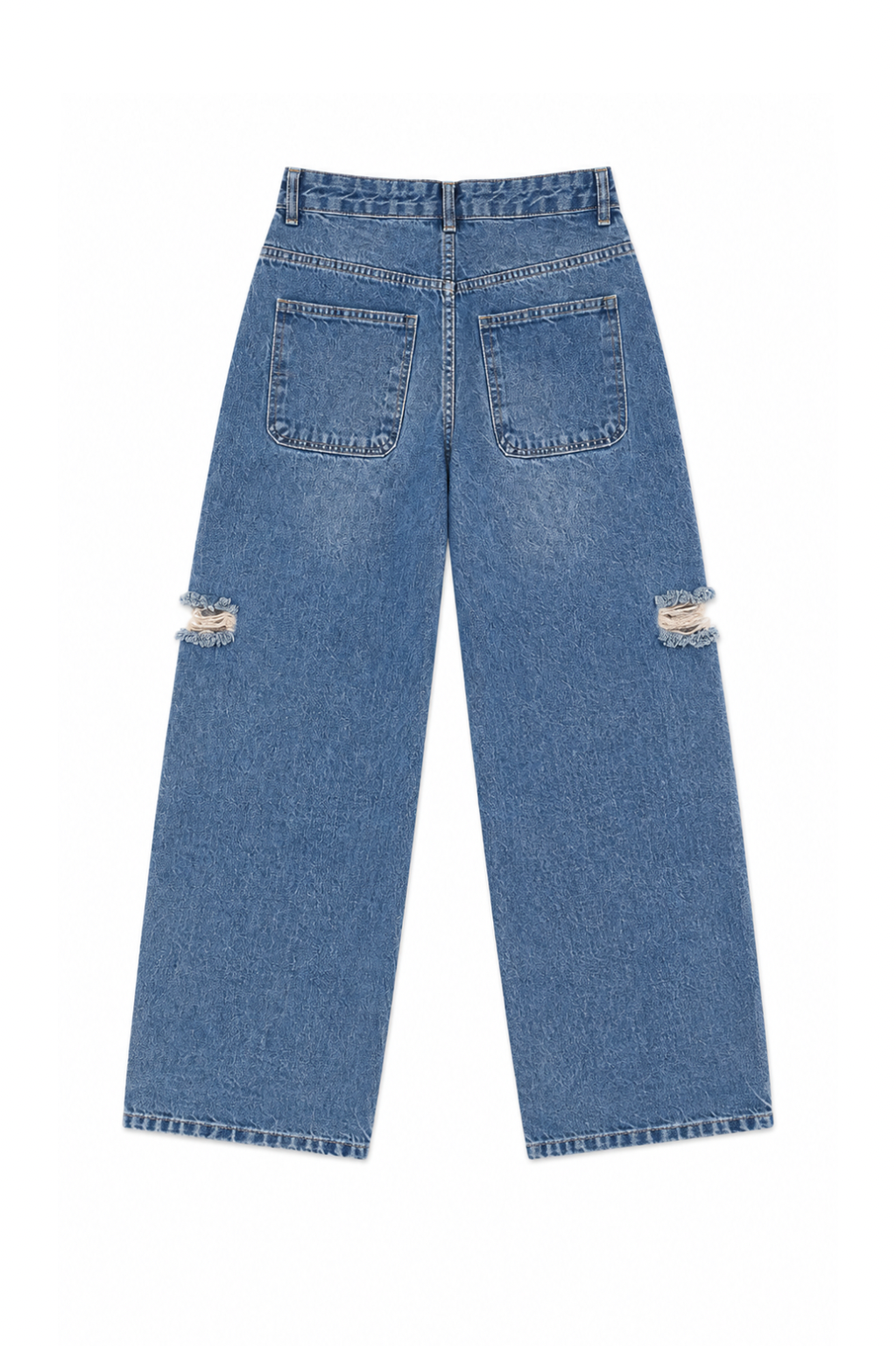 Ripped barrel jeans