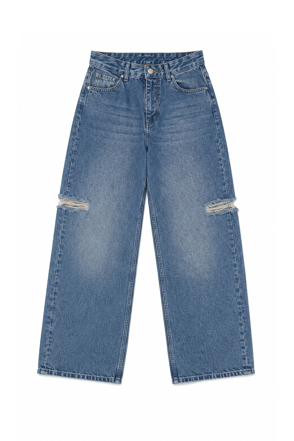 Ripped barrel jeans
