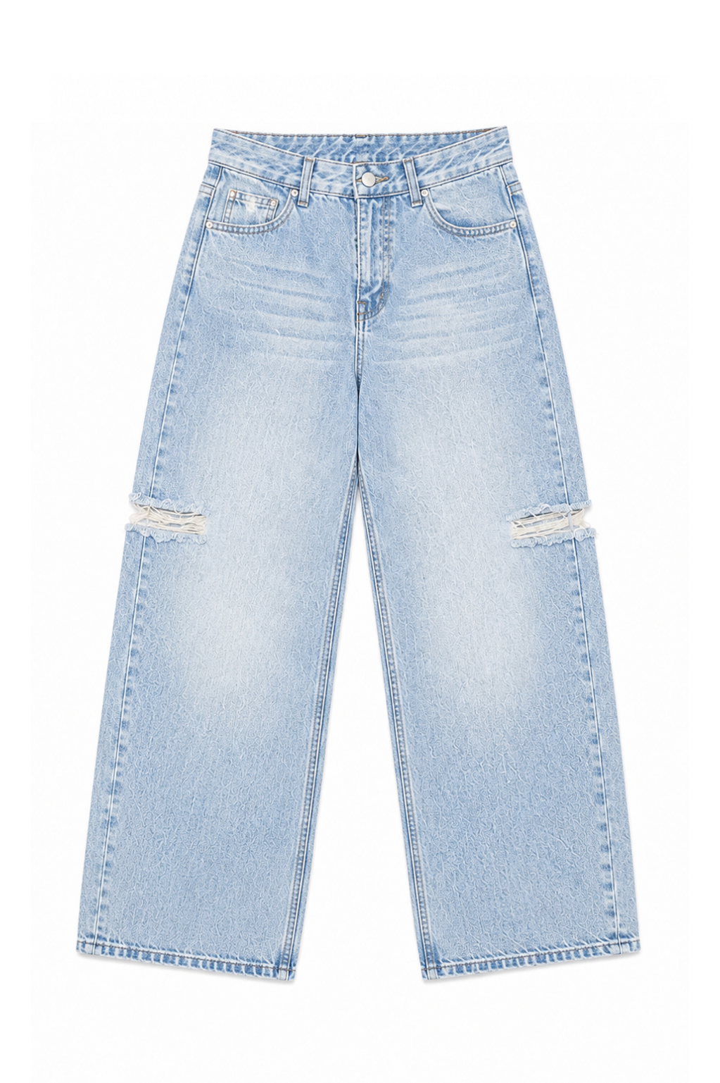 Ripped barrel jeans