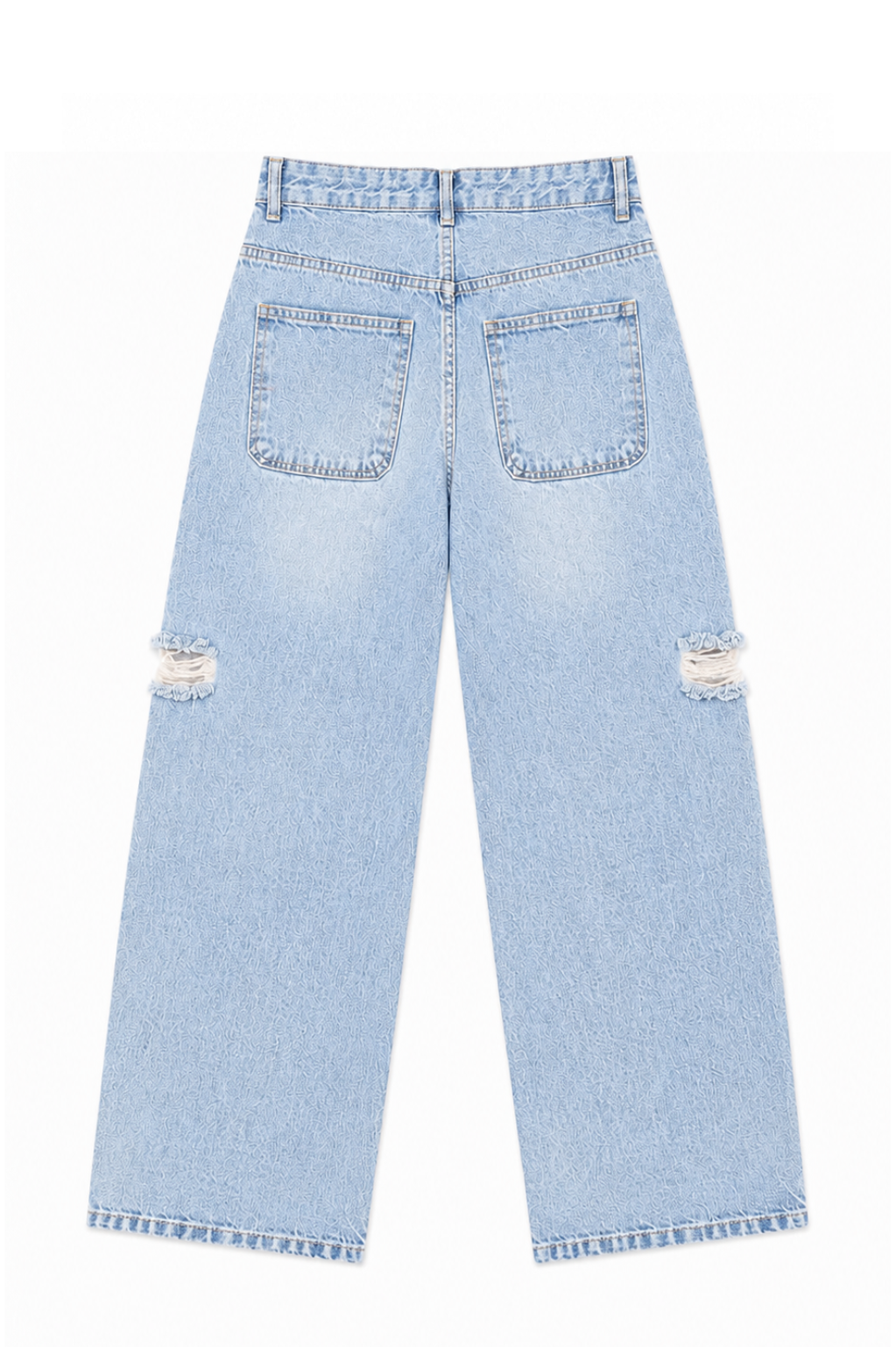 Ripped barrel jeans