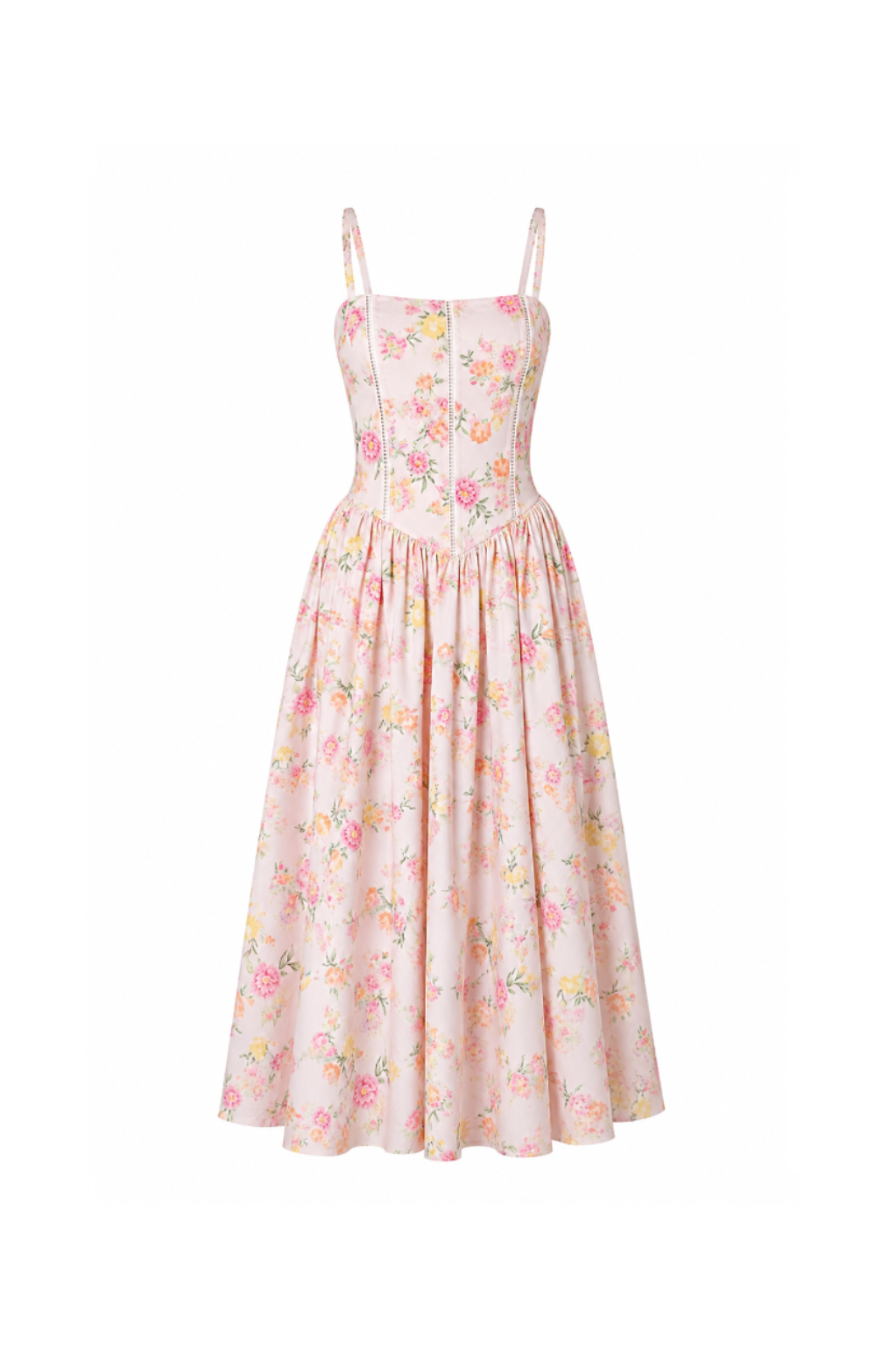 Front drop-waist floral sundress