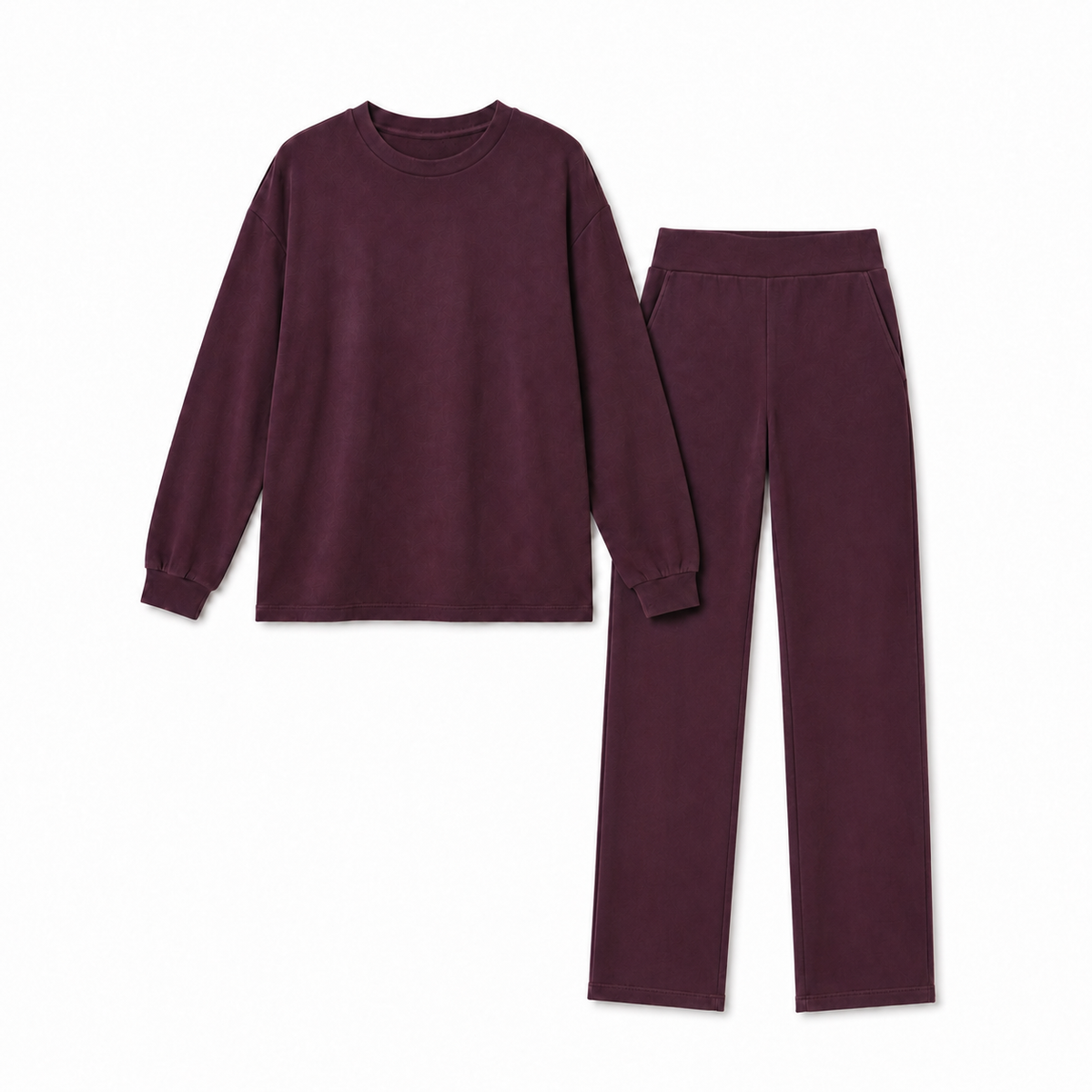 Oversized crewneck sweatshirt and wide-leg jogger co-ord set