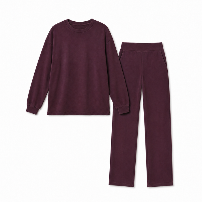 Oversized crewneck sweatshirt and wide-leg jogger co-ord set