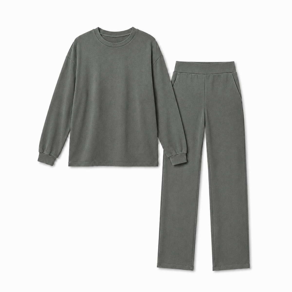 Oversized crewneck sweatshirt and wide-leg jogger co-ord set