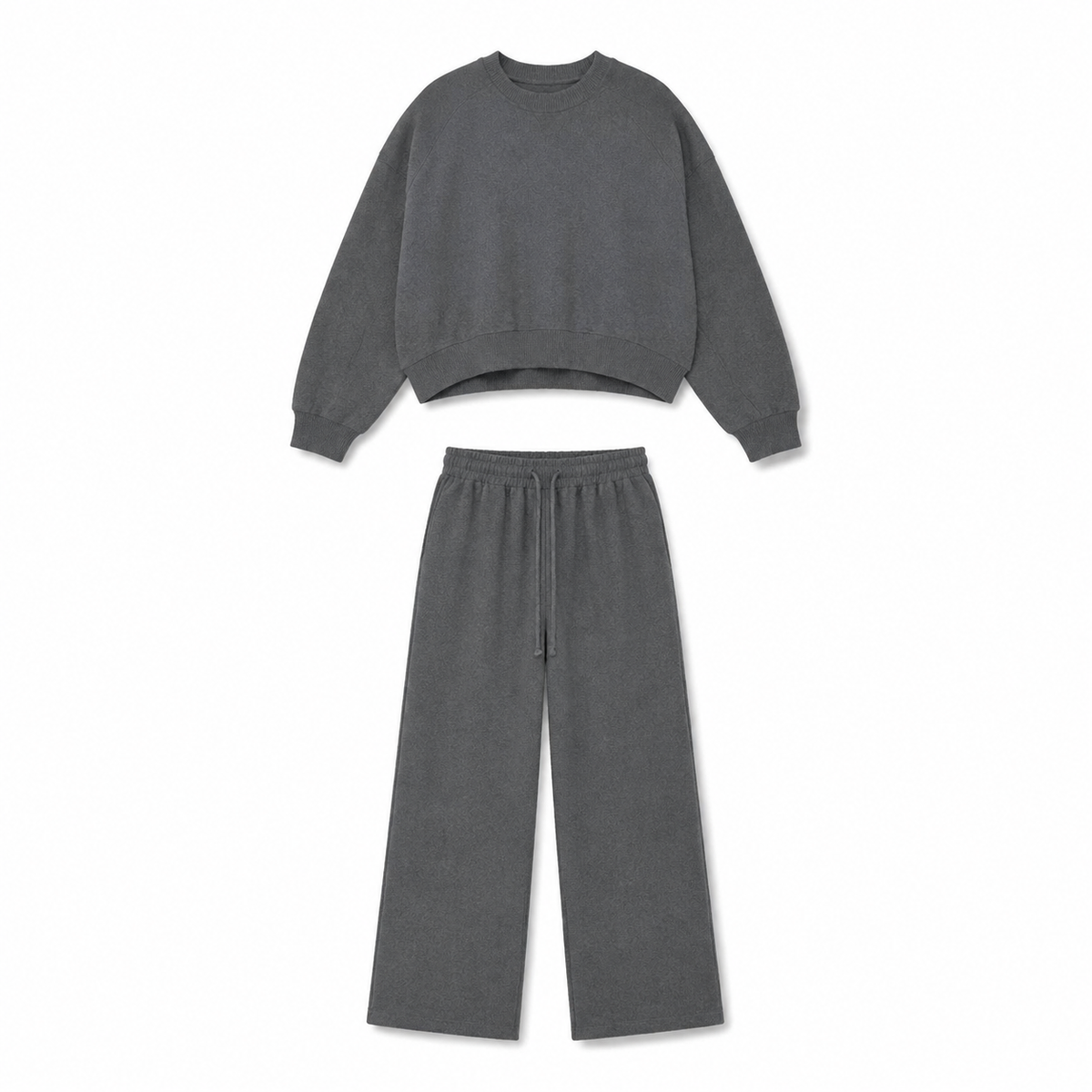 Oversize crew-neck wide-leg tracksuit set