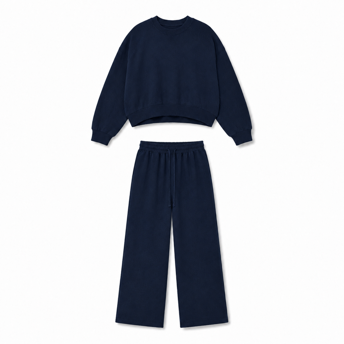 Oversize crew-neck wide-leg tracksuit set