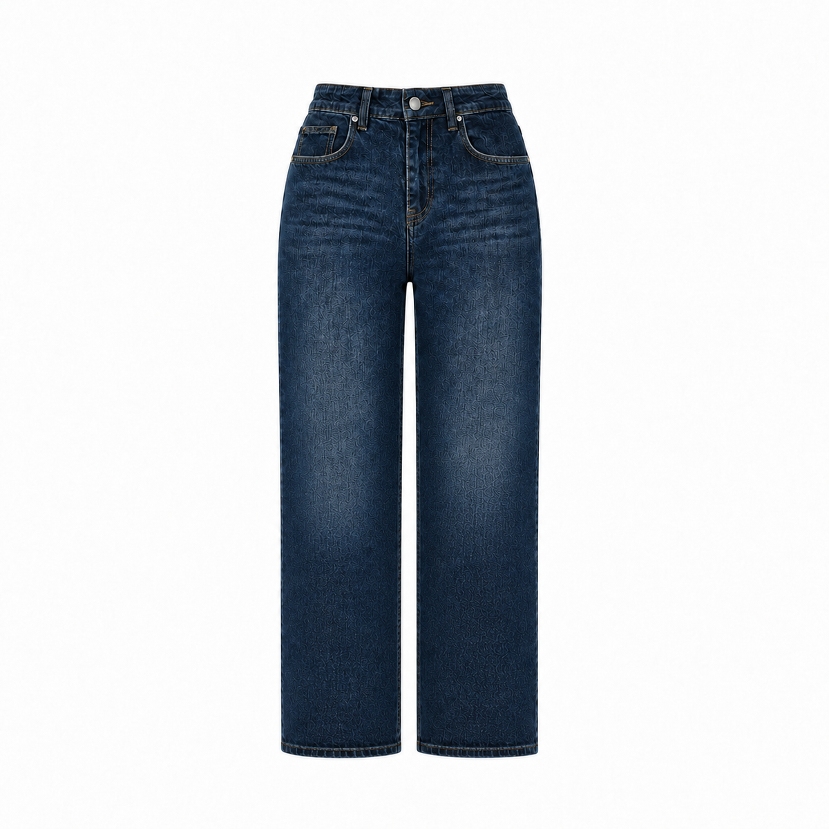 Dark wash high-rise slim straight-leg denim jeans