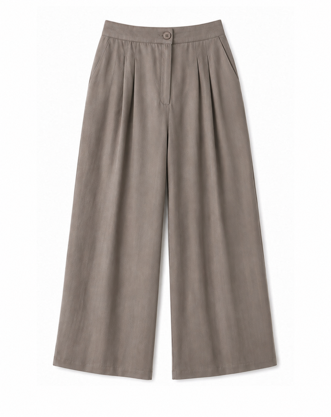 Pleated tencel wide-leg pants