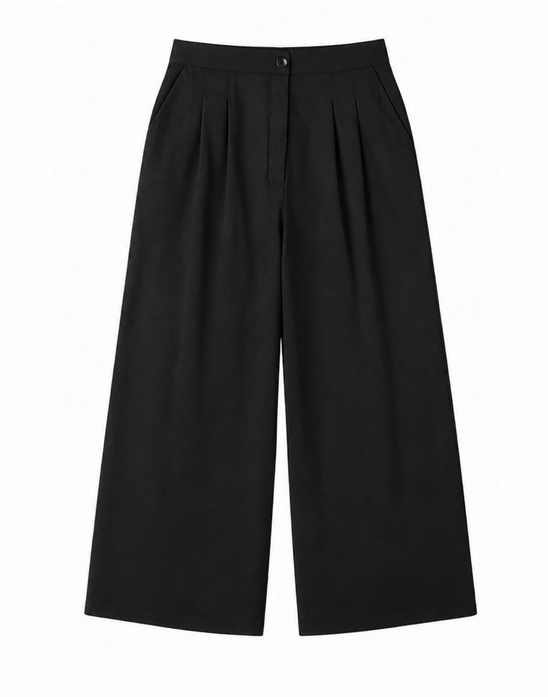 Pleated tencel wide-leg pants