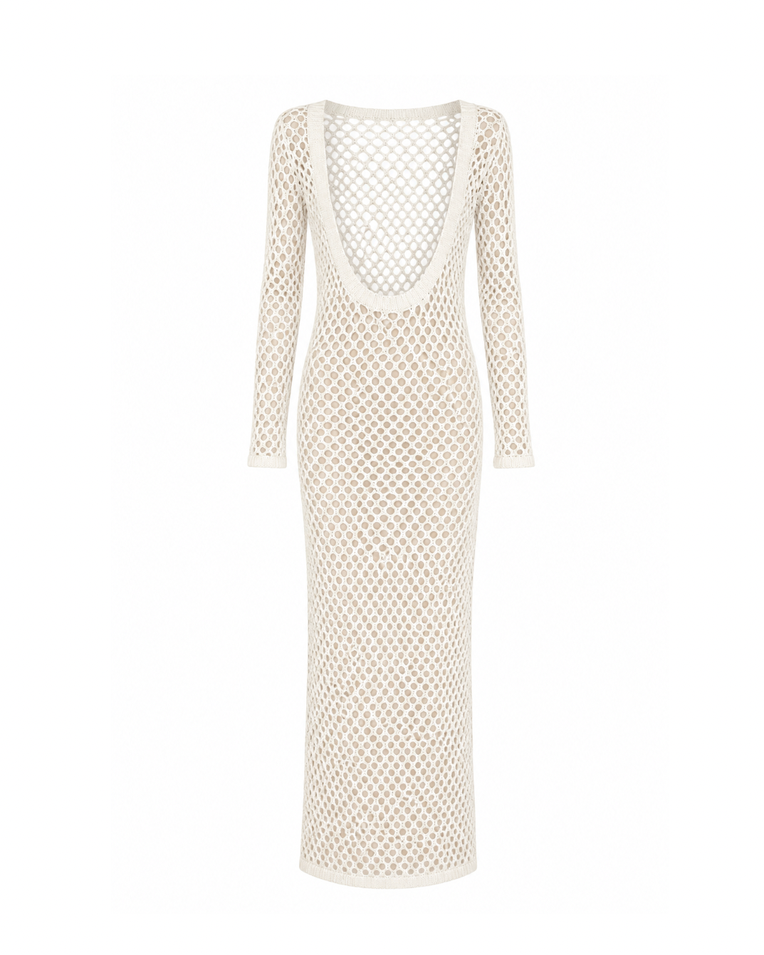 Open knit scoop neck maxi beachwear dress